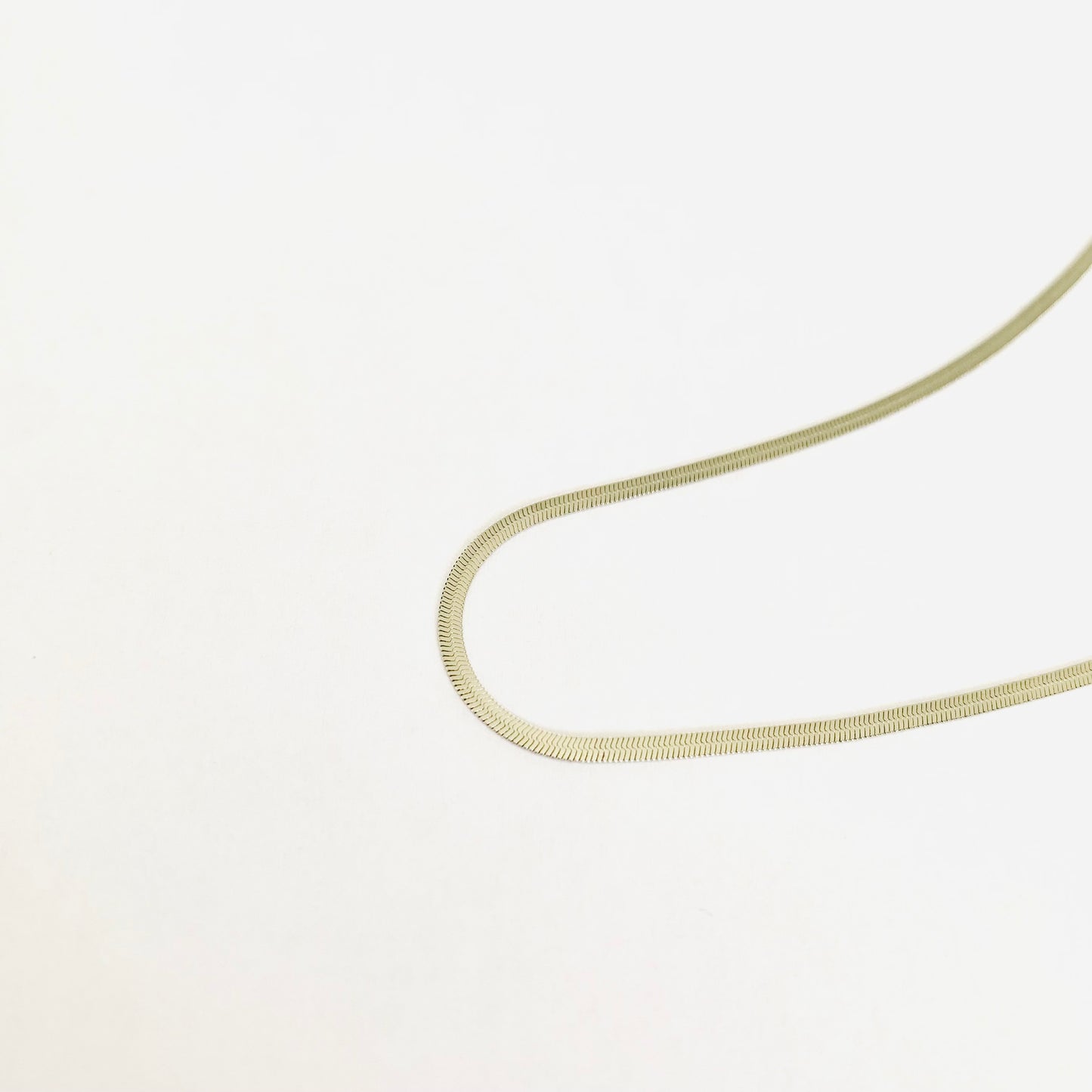 Silver Herringbone Chain Necklace