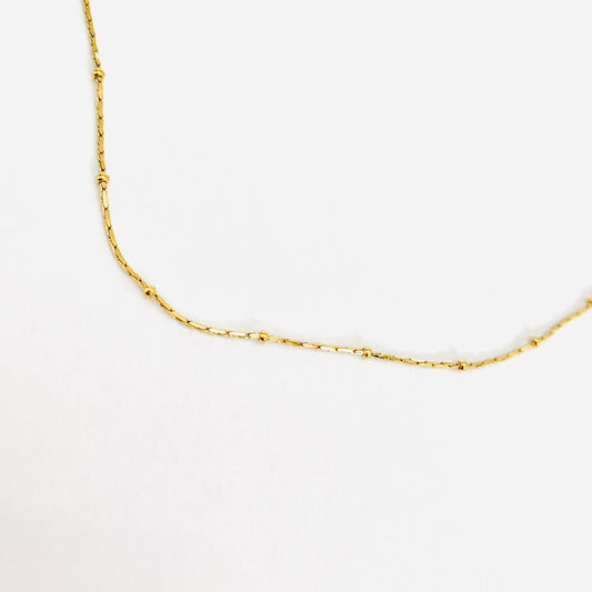 Gold Beaded Cobra Chain Necklace
