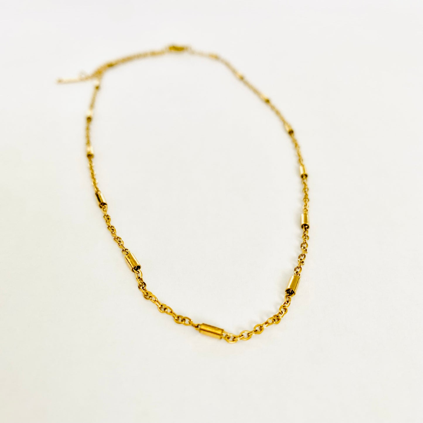 Gold Tube Chain Necklace