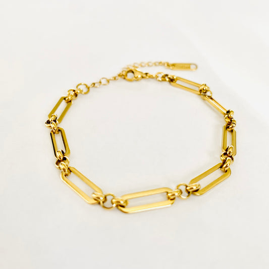 Gold Paperclip Link Bracelet
