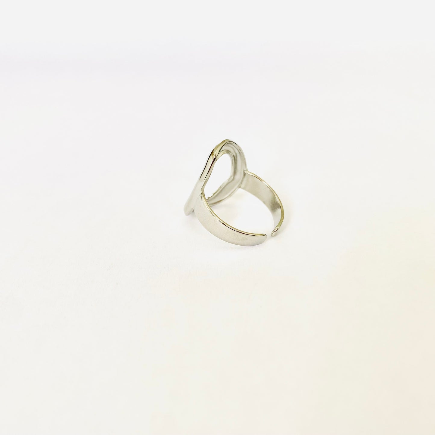 Silver Oval Hollow Ring