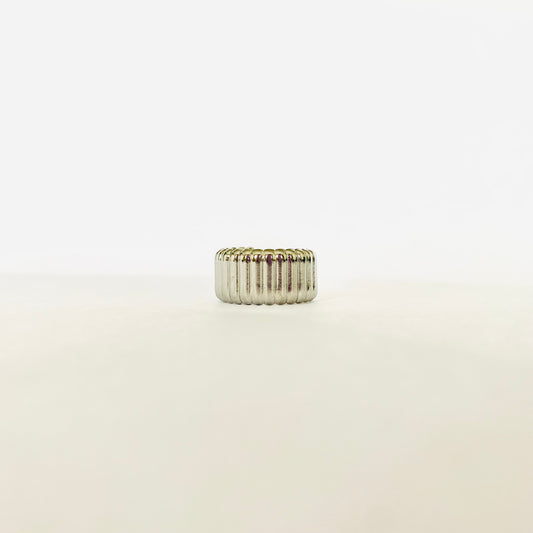 Silver Ribbed Ring