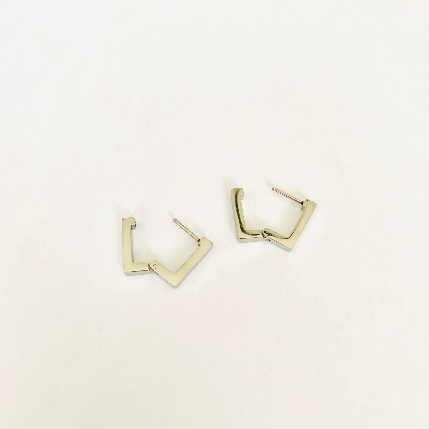 Silver Square Hoops