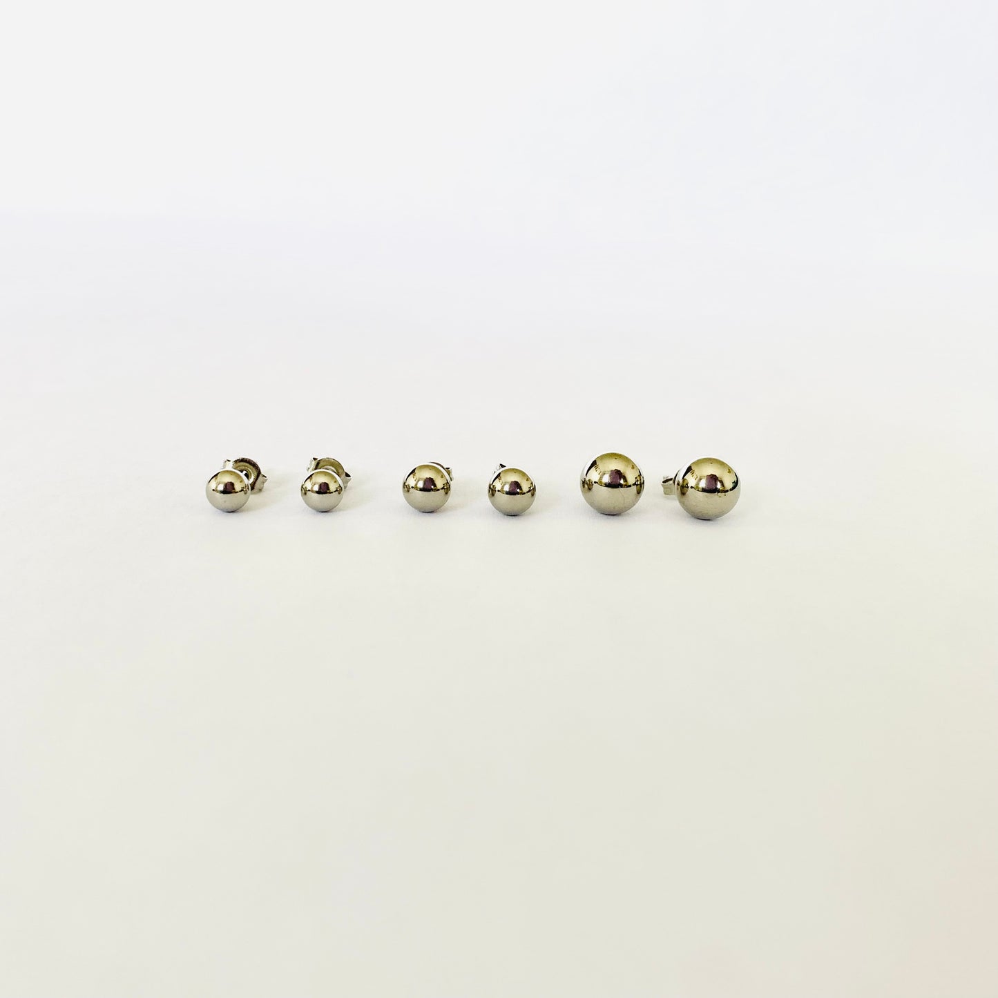 Silver Sphere Studs (3 pairs)