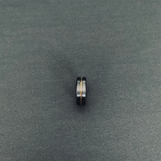 Black Gold Line Ring