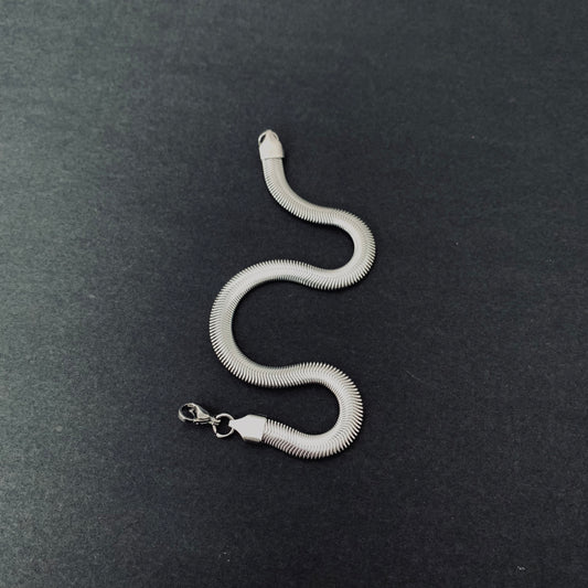 Silver-toned Herringbone Chain Bracelet