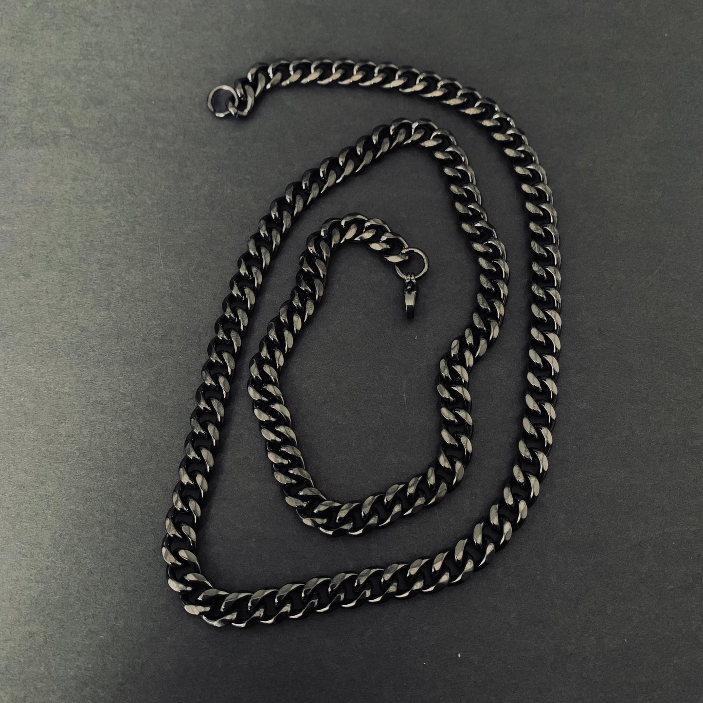 Black Cuban Link Chain Necklace