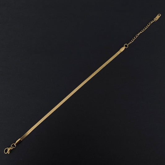Gold Herringbone Chain Bracelet