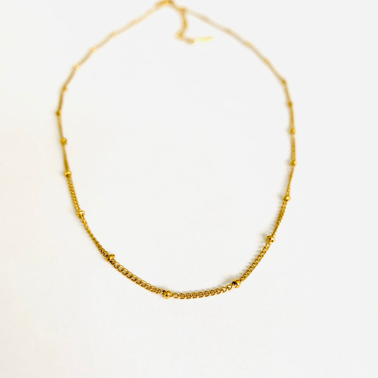 Gold Beaded Satellite Chain Necklace