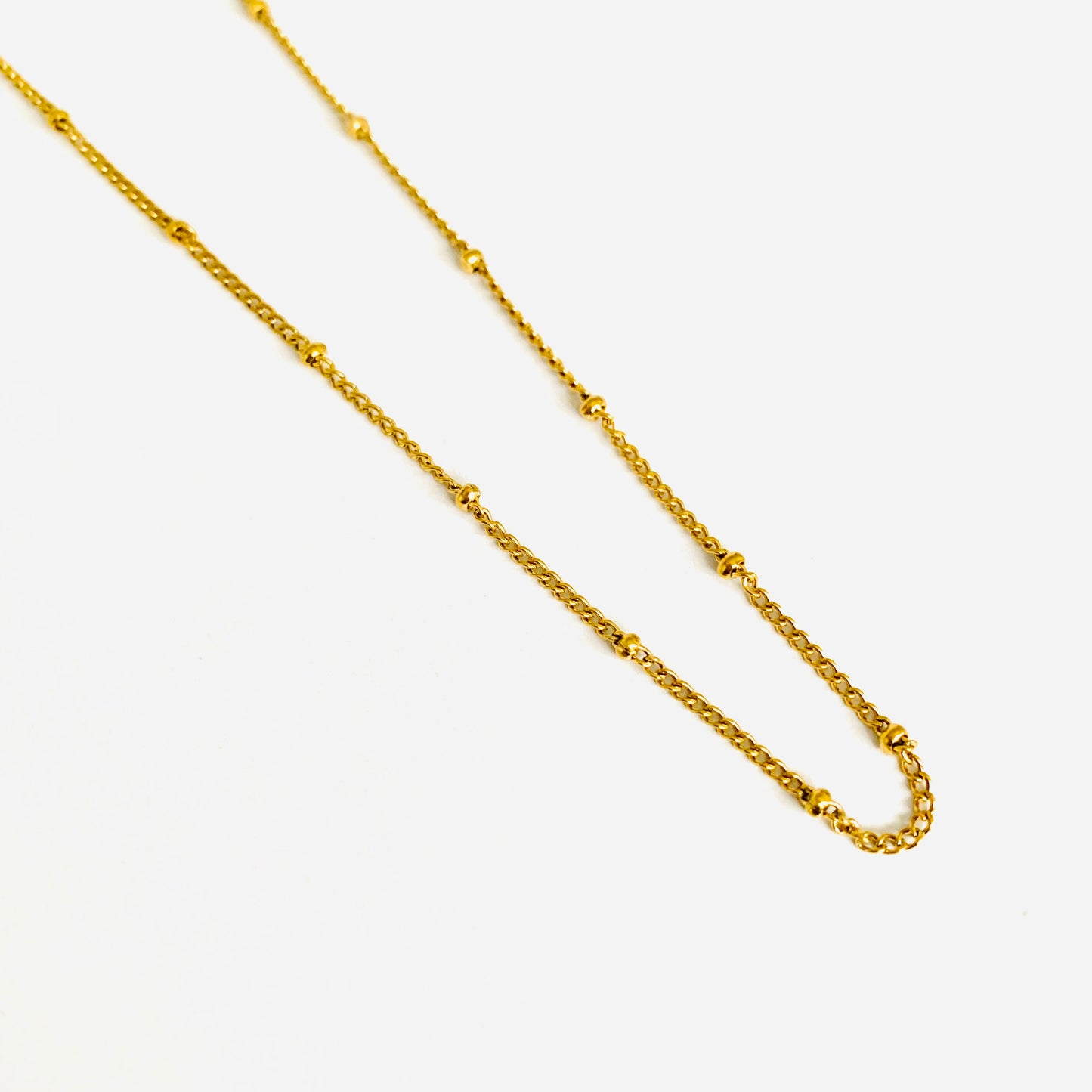 Gold Beaded Satellite Chain Necklace