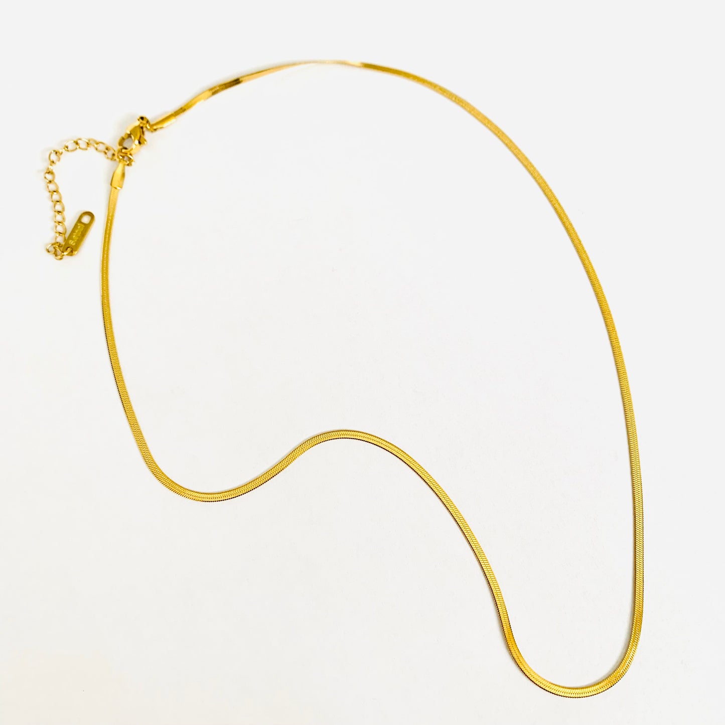 Gold Herringbone Chain Necklace