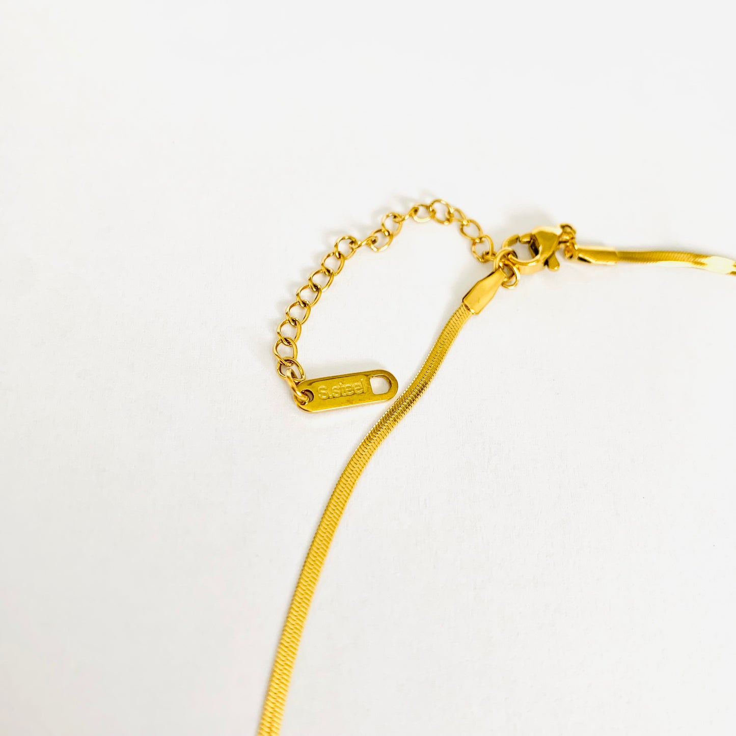 Gold Herringbone Chain Necklace