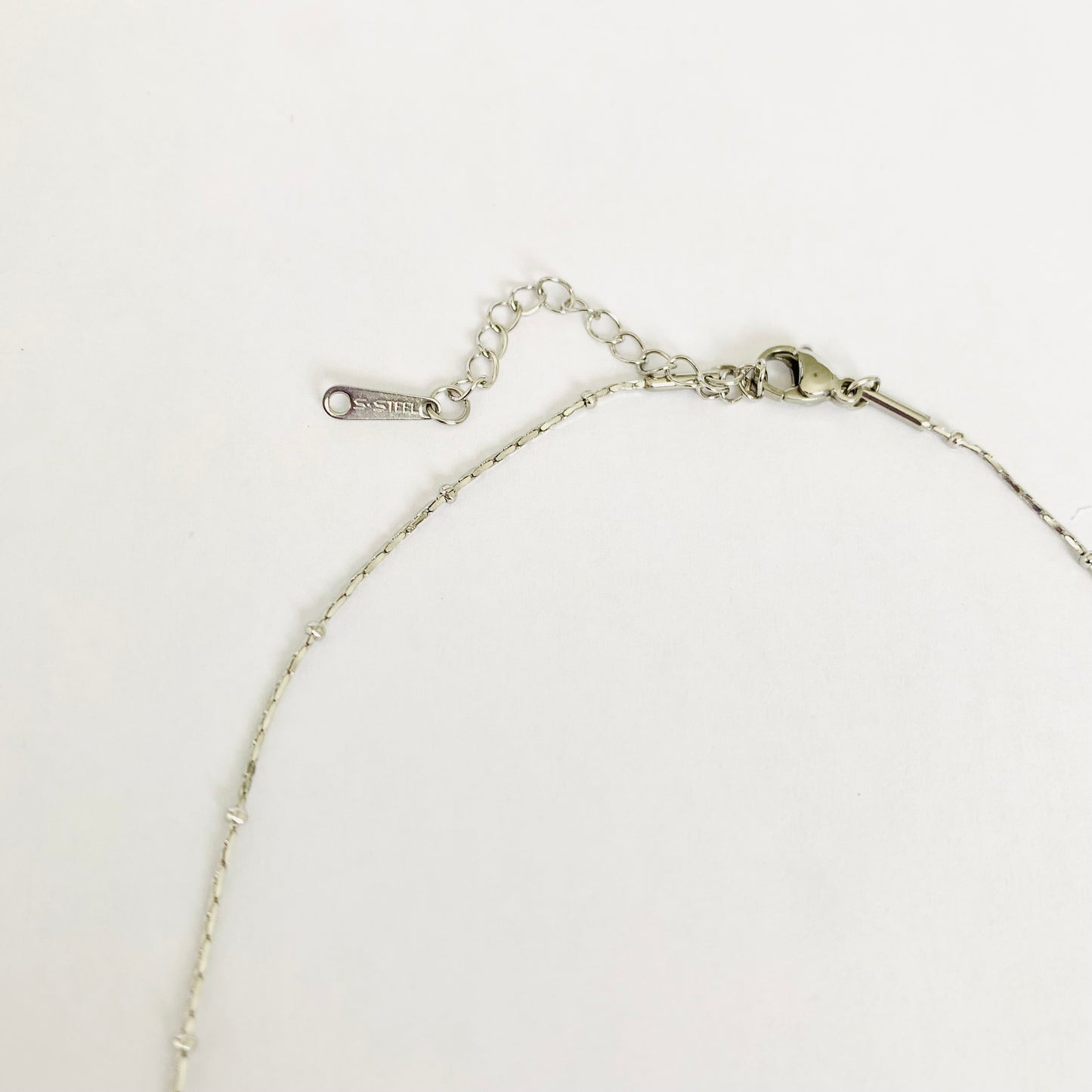 Silver Beaded Cobra Chain Necklace