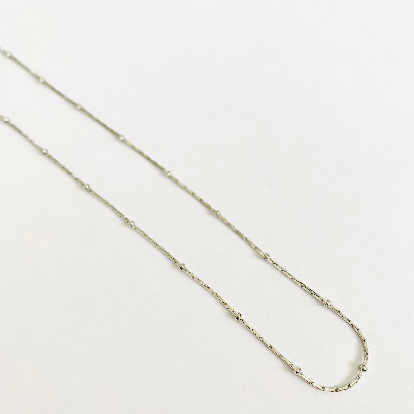 Silver Beaded Cobra Chain Necklace