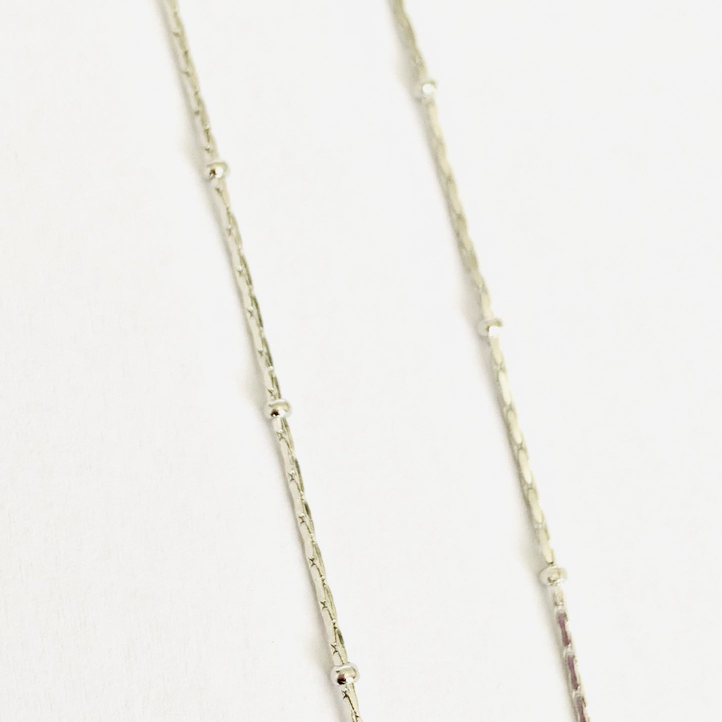 Silver Beaded Cobra Chain Necklace