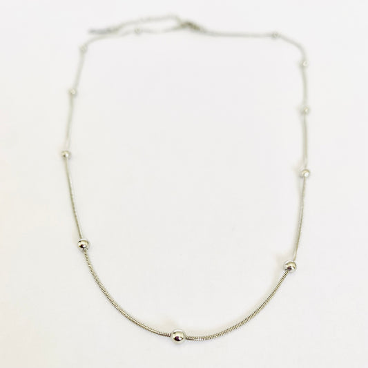 Silver Beaded Necklace