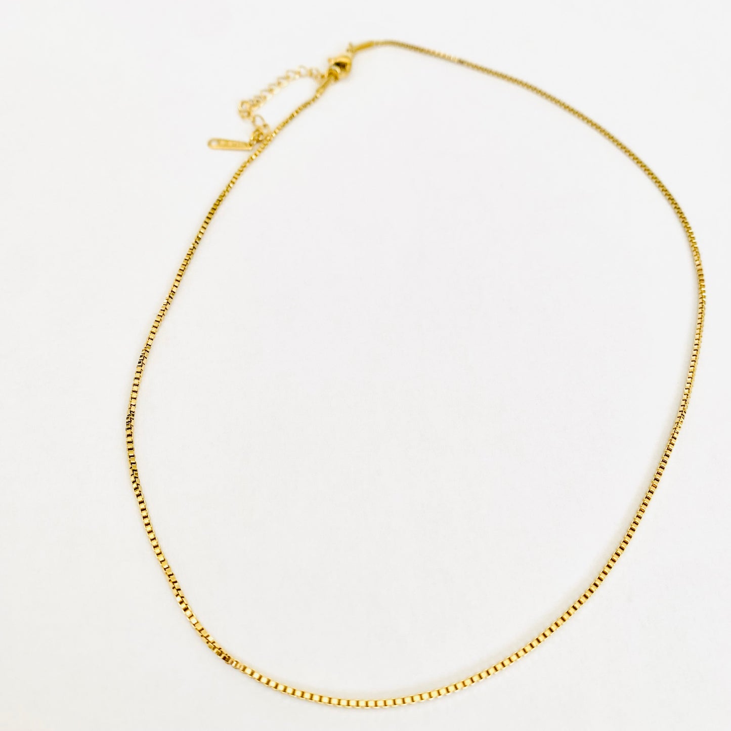 Gold Box Chain Necklace