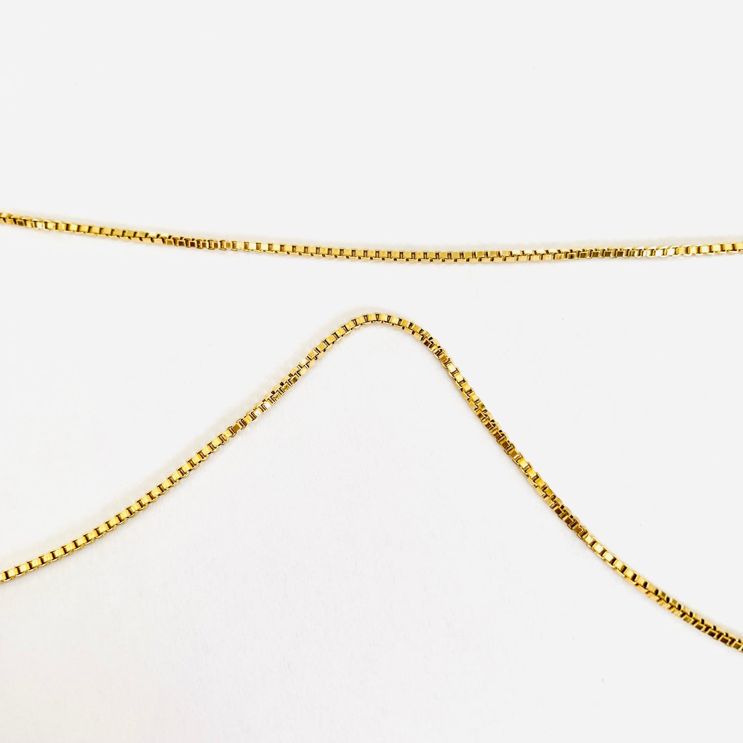 Gold Box Chain Necklace