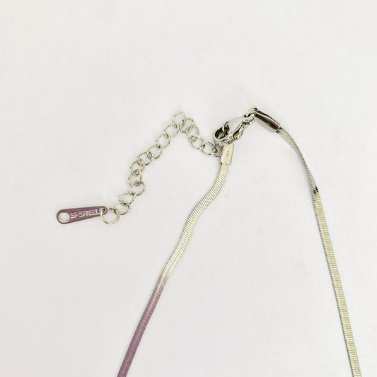 Silver Herringbone Chain Necklace