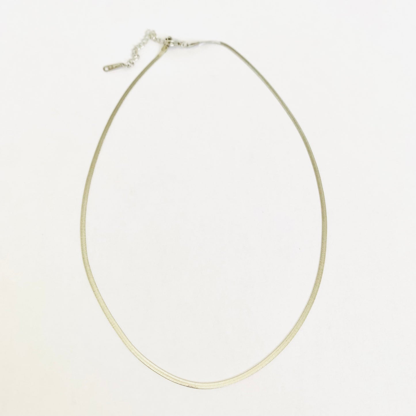 Silver Herringbone Chain Necklace