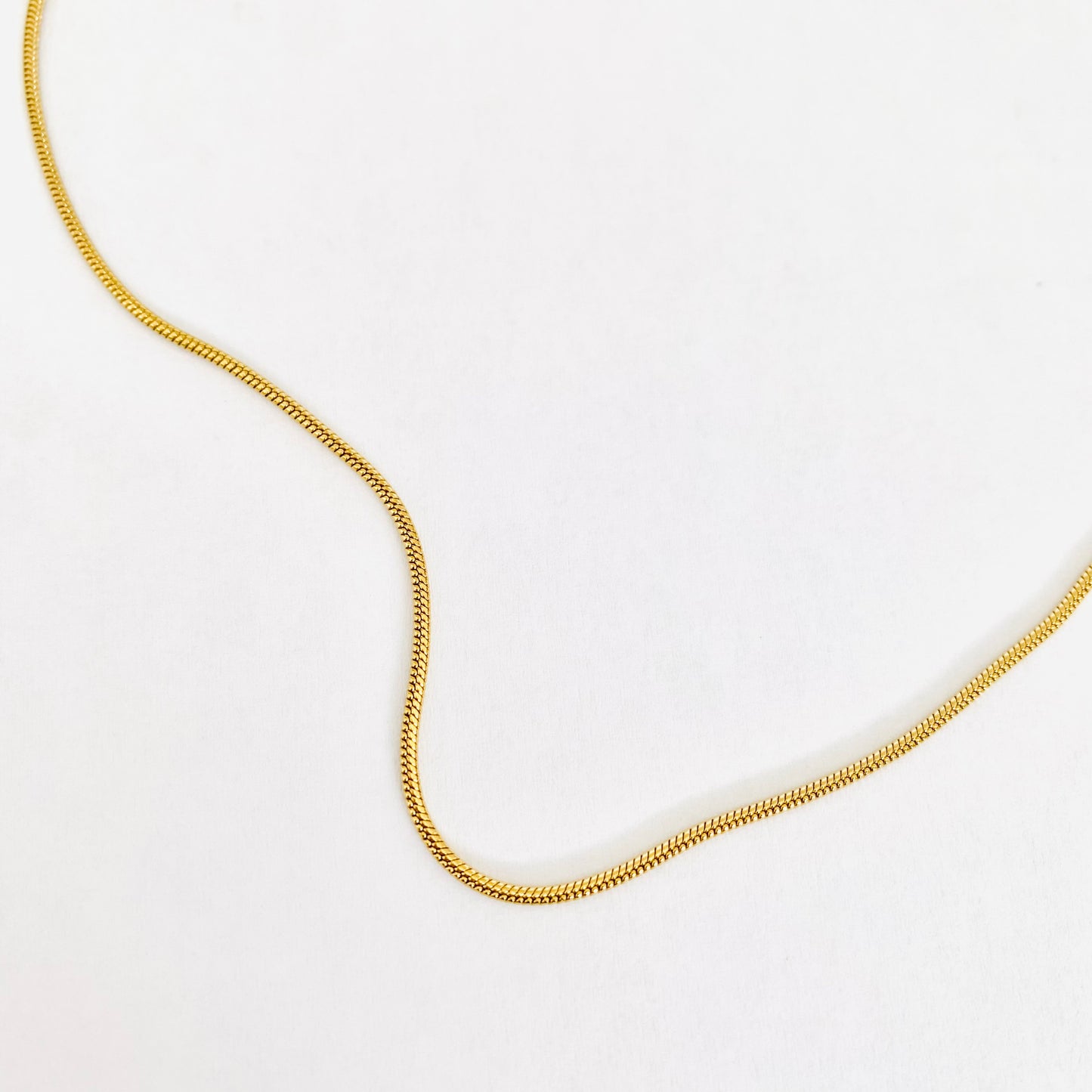 Gold Round Snake Chain Necklace