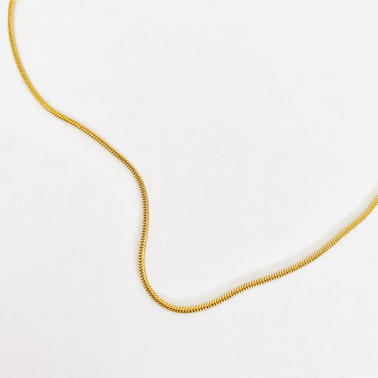 Gold Round Snake Chain Necklace
