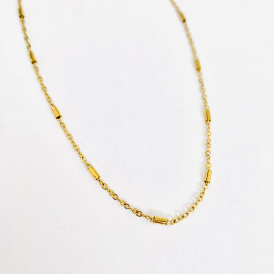 Gold Tube Chain Necklace
