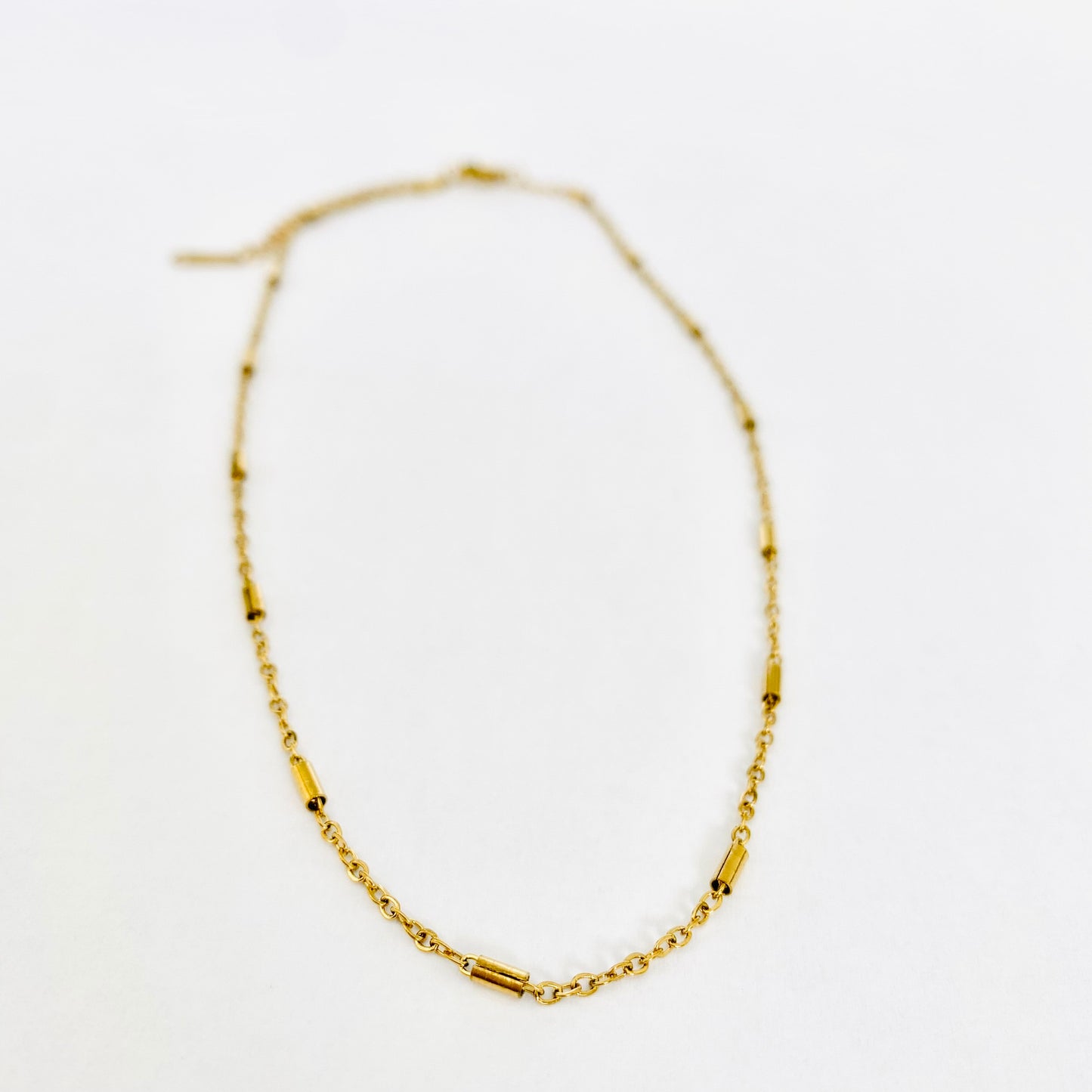 Gold Tube Chain Necklace
