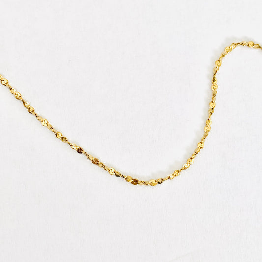Gold Petal Chain Necklace
