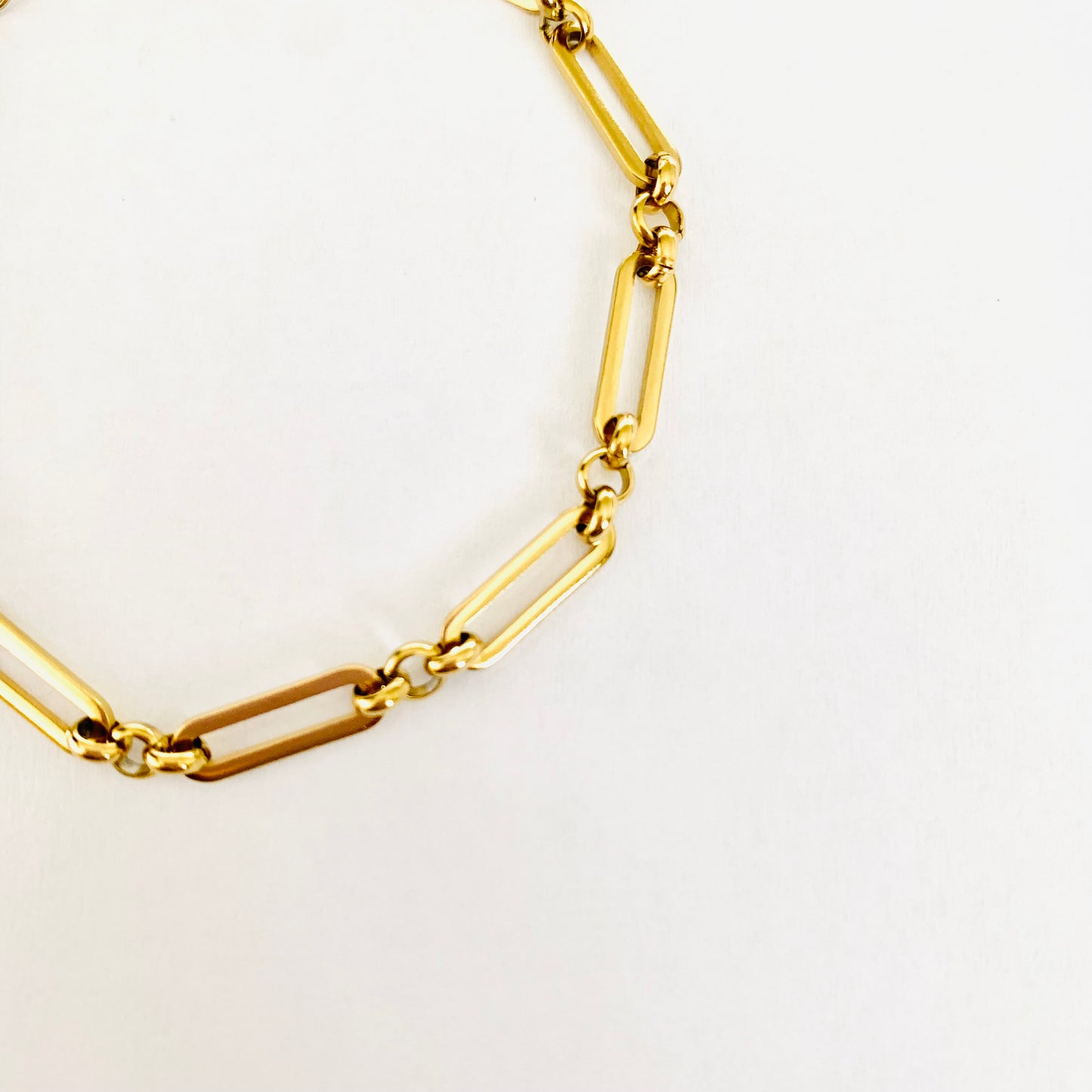Gold Paperclip Link Bracelet