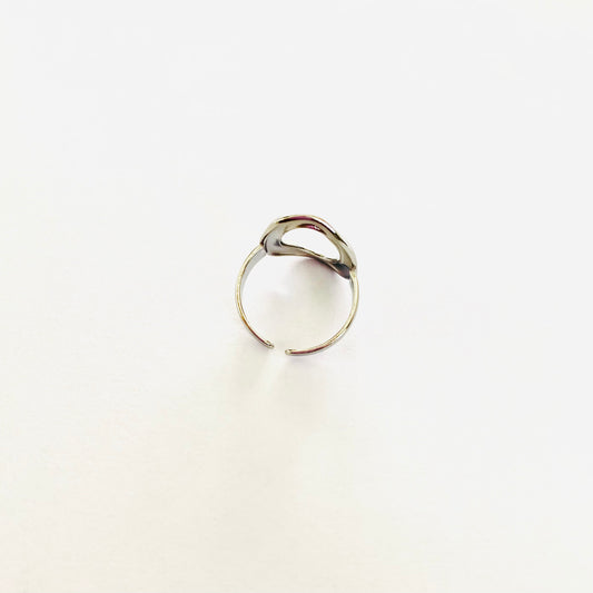 Silver Oval Hollow Ring
