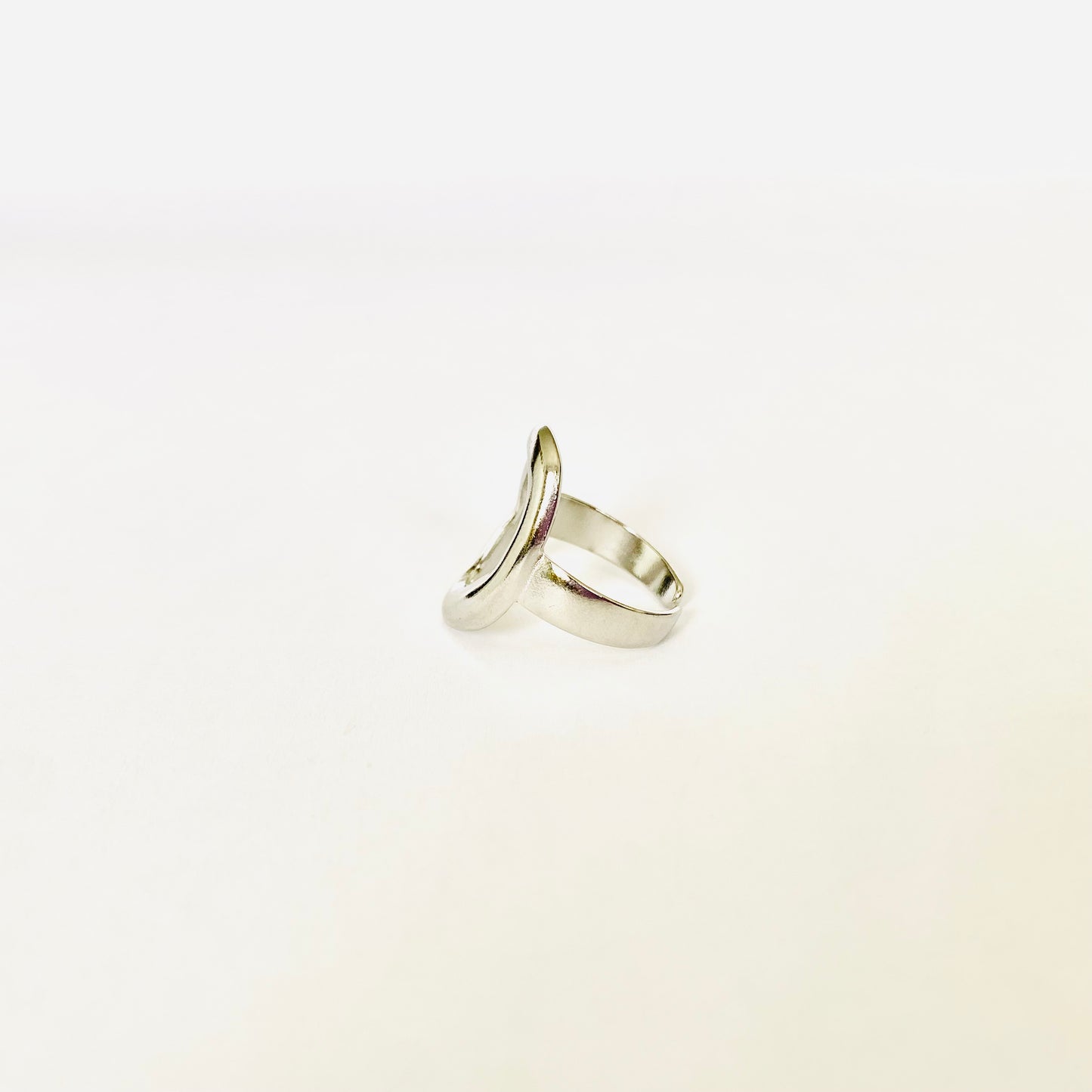 Silver Oval Hollow Ring