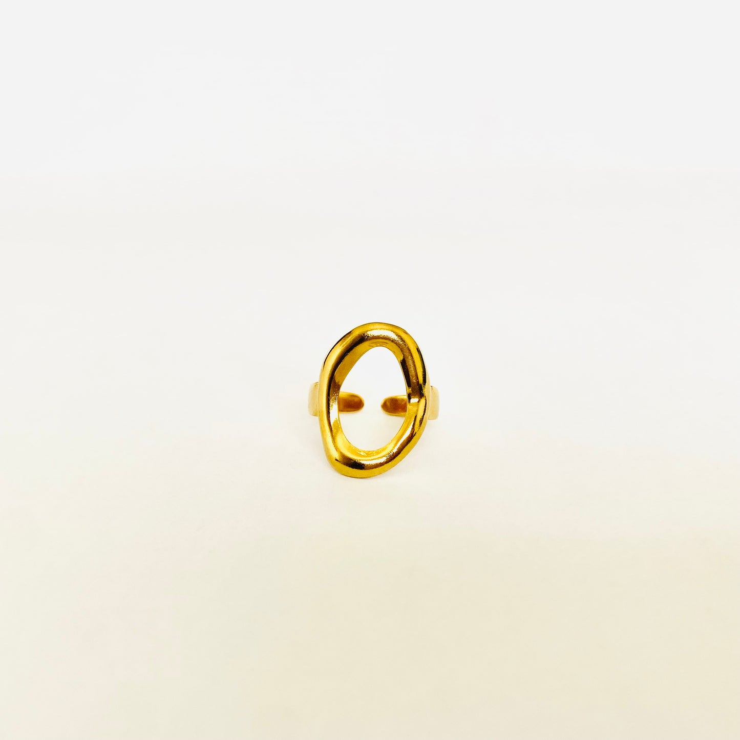 Gold Oval Hollow Ring