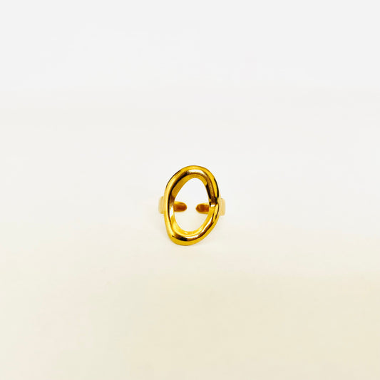 Gold Oval Hollow Ring