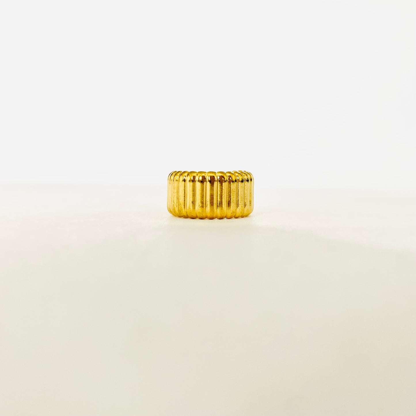 Gold Ribbed Ring