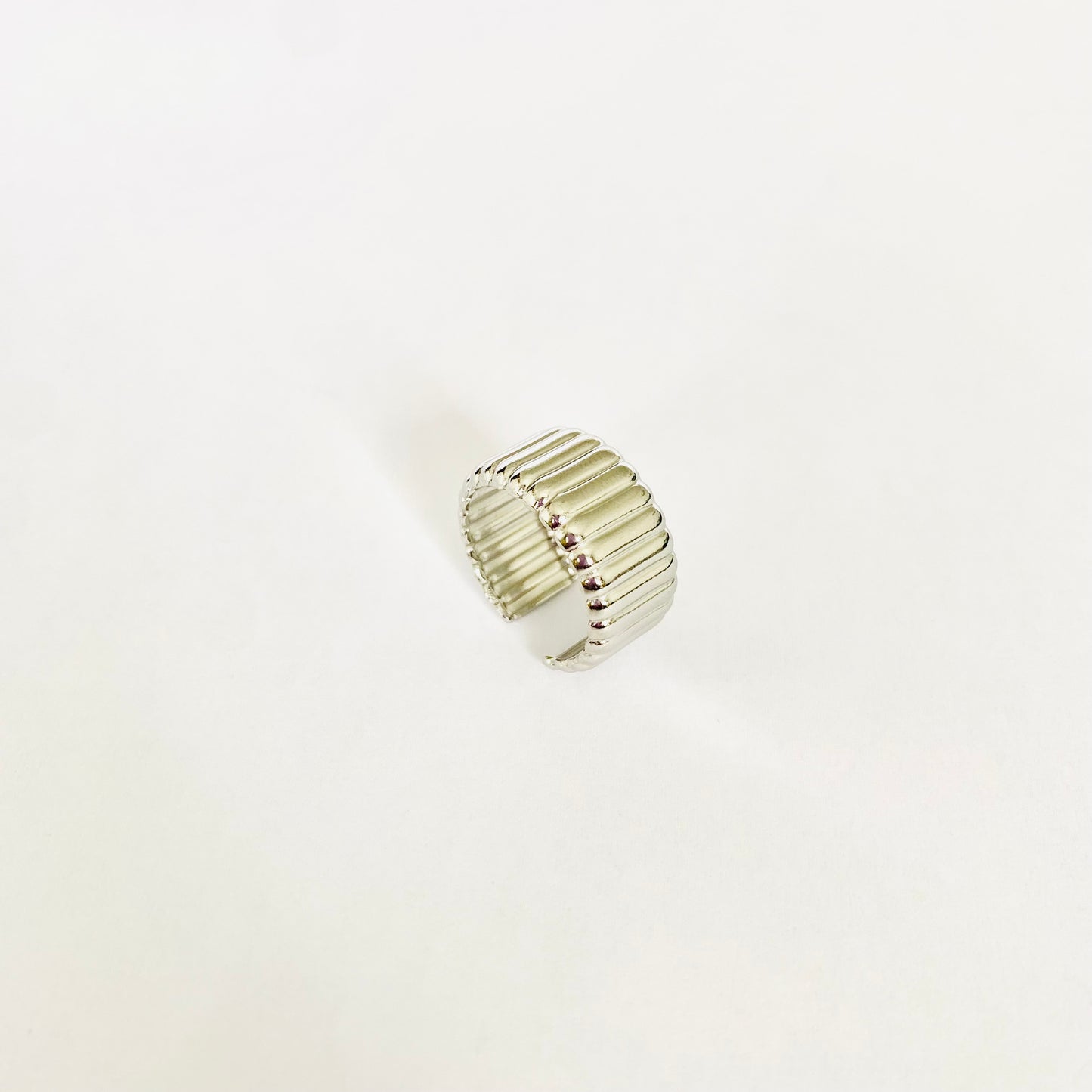 Silver Ribbed Ring