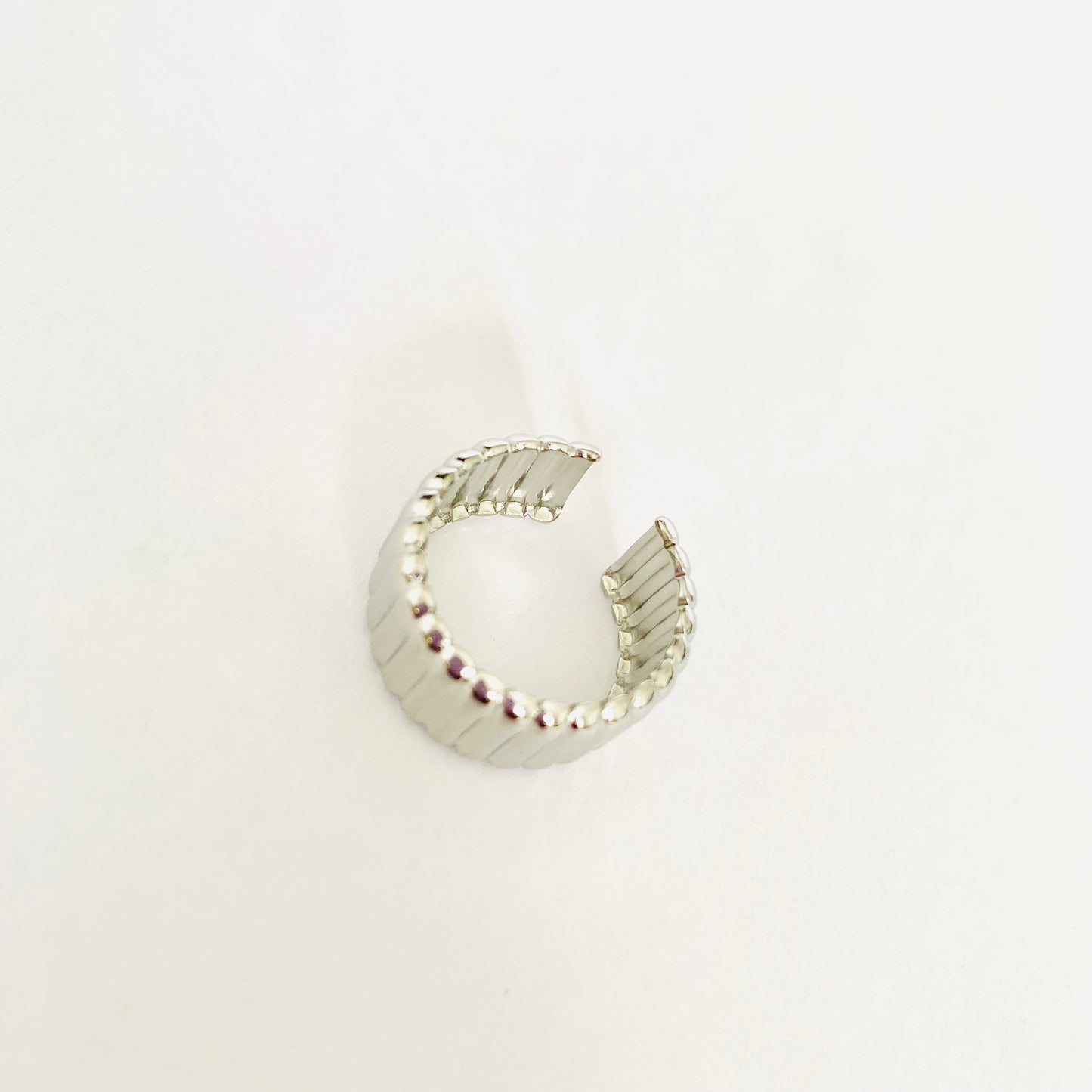 Silver Ribbed Ring