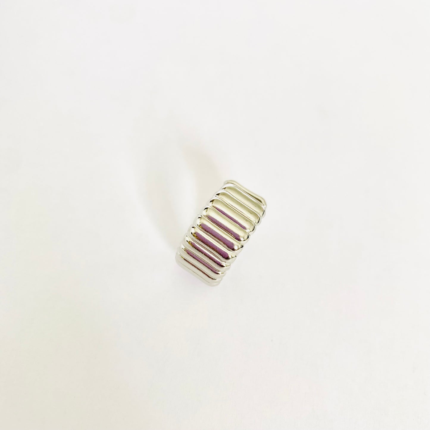 Silver Ribbed Ring