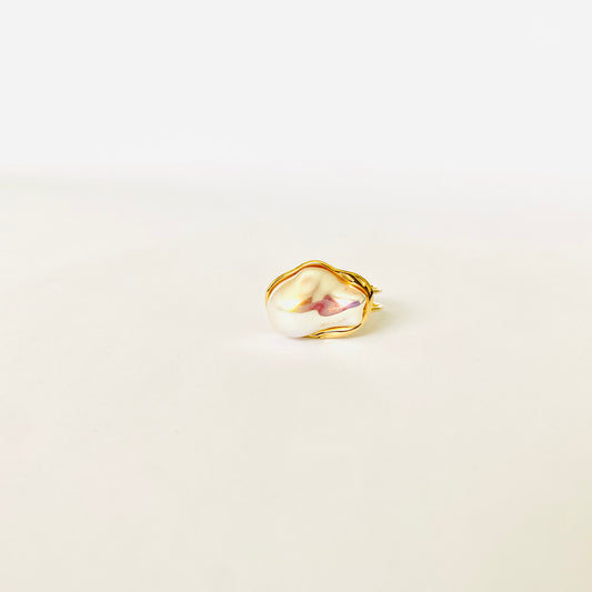 White Boroque Pearl Ring