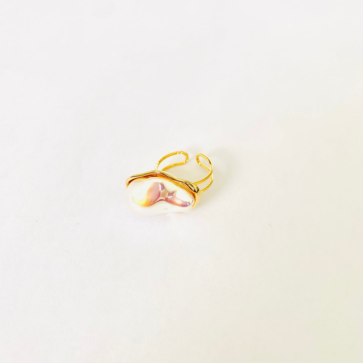 White Boroque Pearl Ring