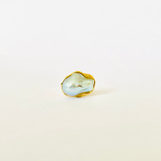 Blue Boroque Pearl Ring