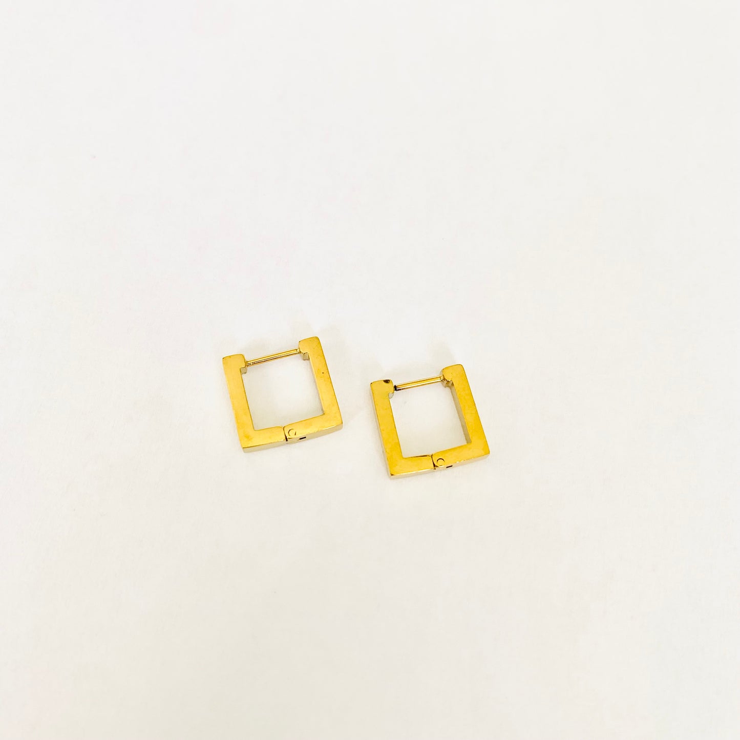 Gold Square Hoops