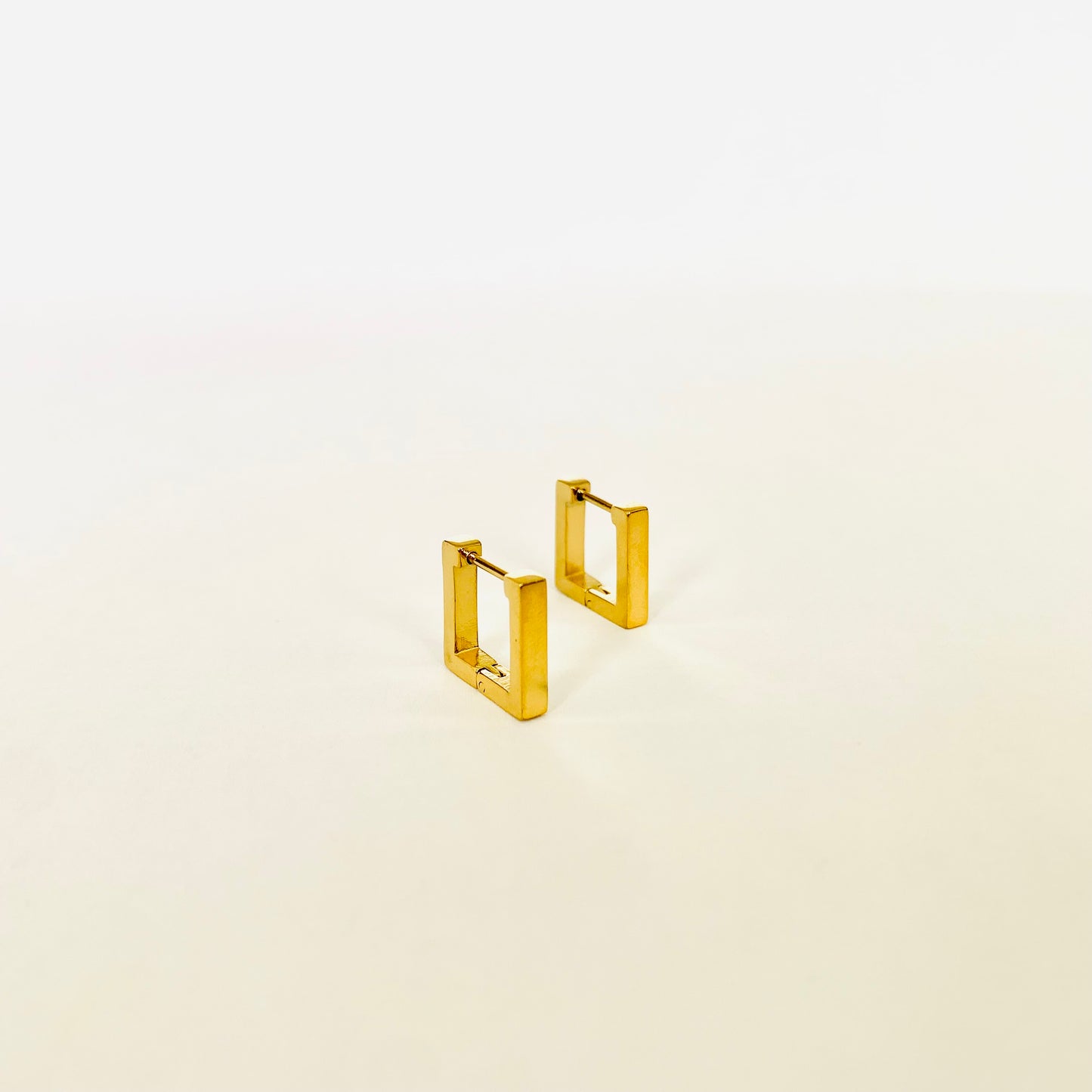 Gold Square Hoops