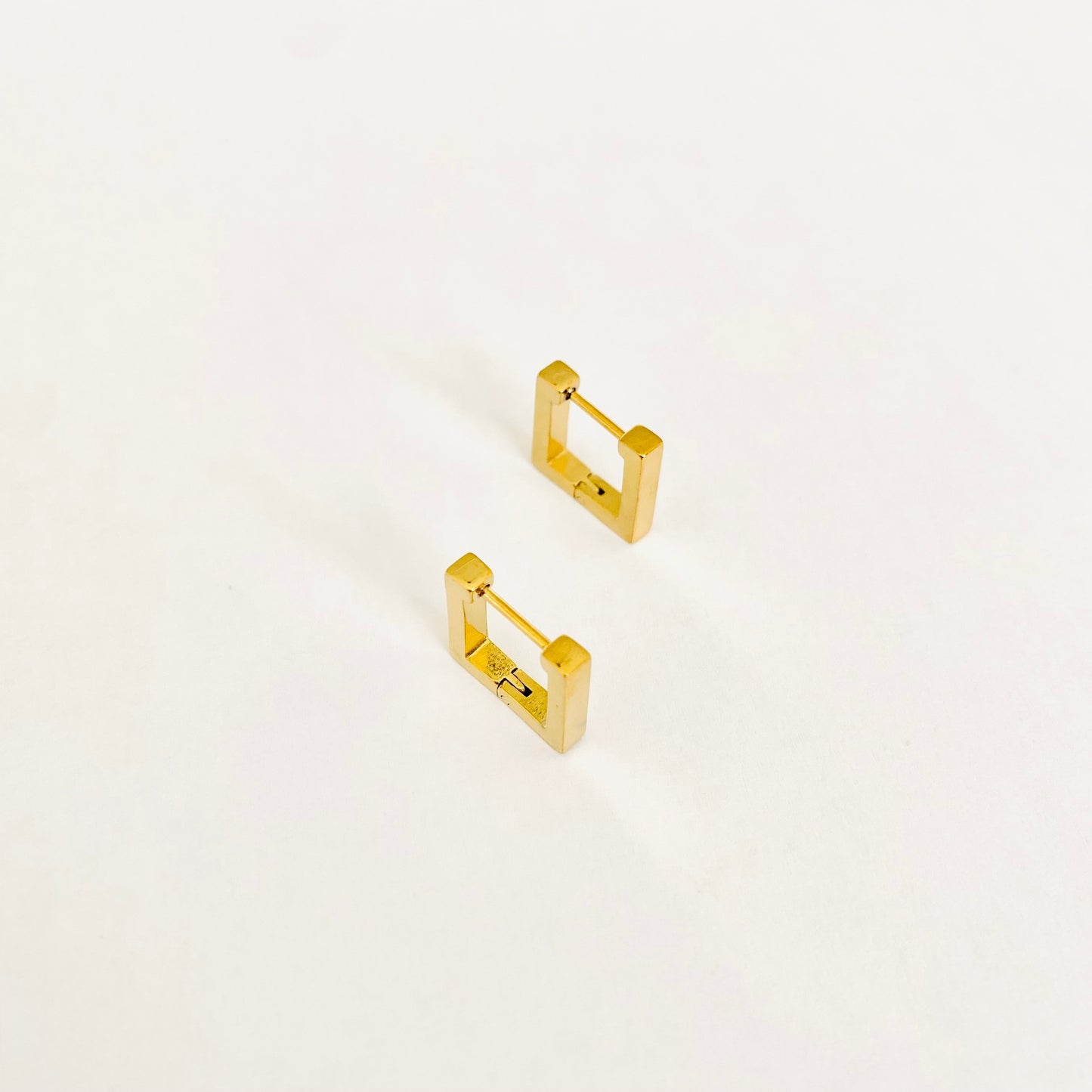 Gold Square Hoops