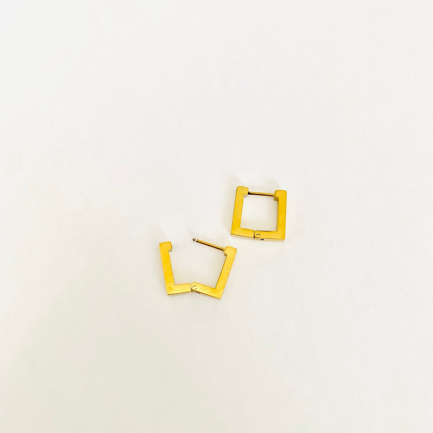 Gold Square Hoops