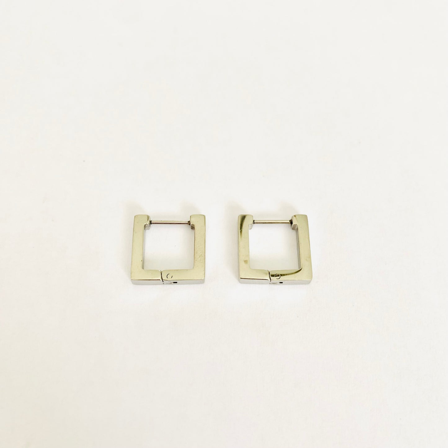 Silver Square Hoops
