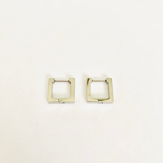 Silver Square Hoops