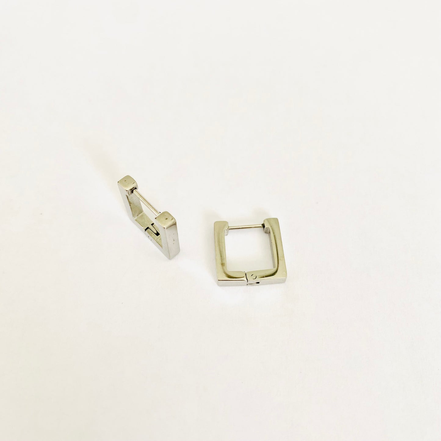 Silver Square Hoops