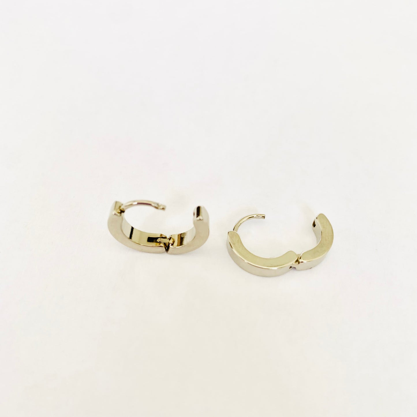 Silver Chunky Huggie Hoops