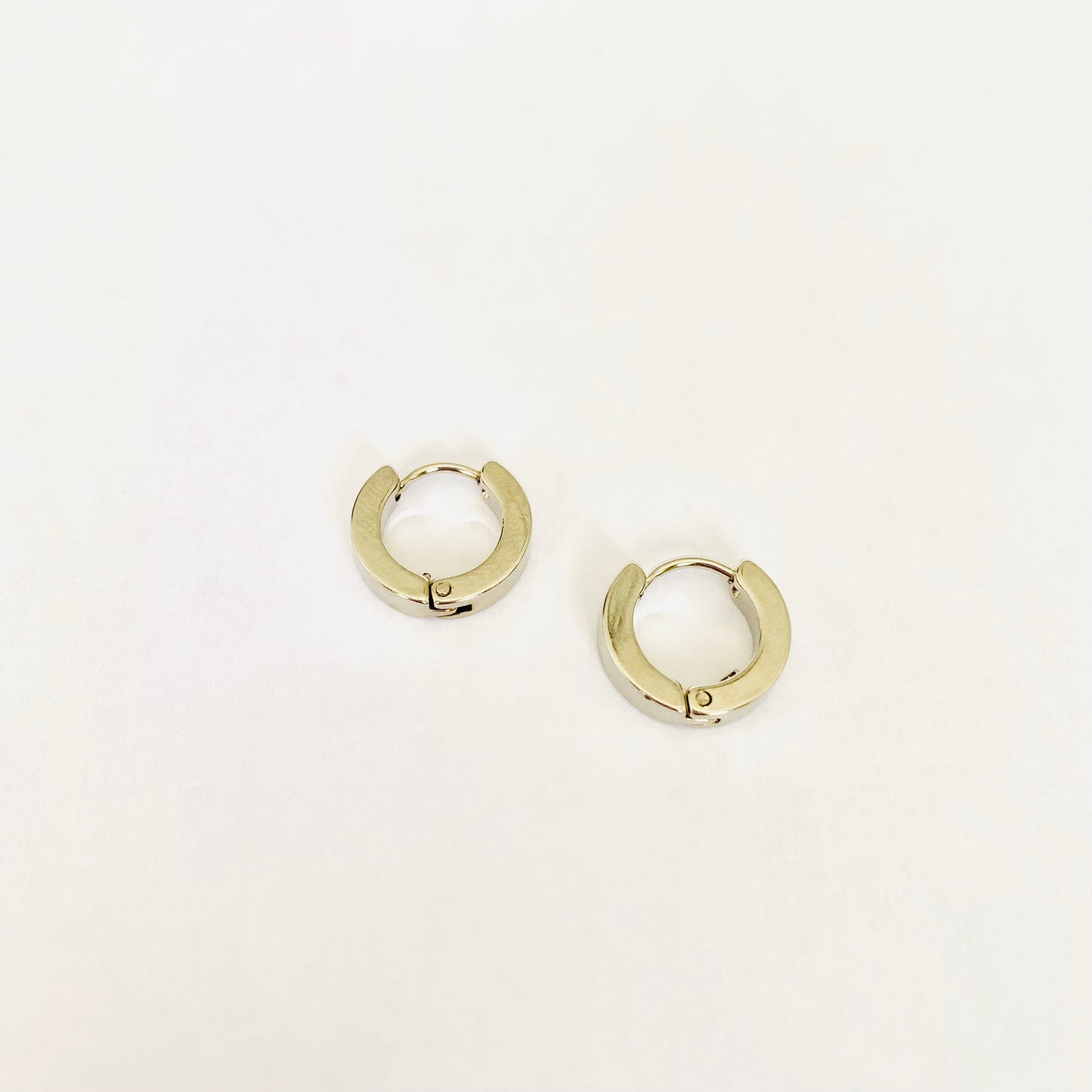 Silver Chunky Huggie Hoops